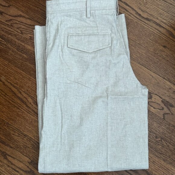 Banana Linen-Blend Wide-Leg Pleated Trouser- Size 10 - Picture 8 of 12